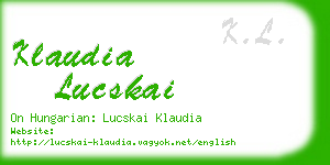 klaudia lucskai business card